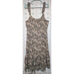 Paige Gisella Calico Midi Dress WOMENS SIZE L Ecru Multi Floral Sundress Cottage
